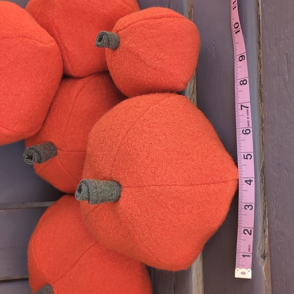 Set of 6 Handmade Orange Fabric Beanbag Pumpkins Fall Decor Pumpkin Patch - Picture 3 of 4